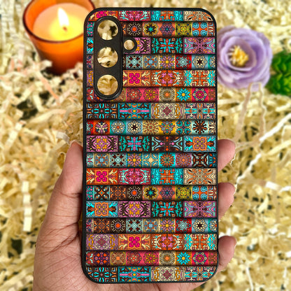 Block print Metal Back Case for Samsung Galaxy S23fe 5G