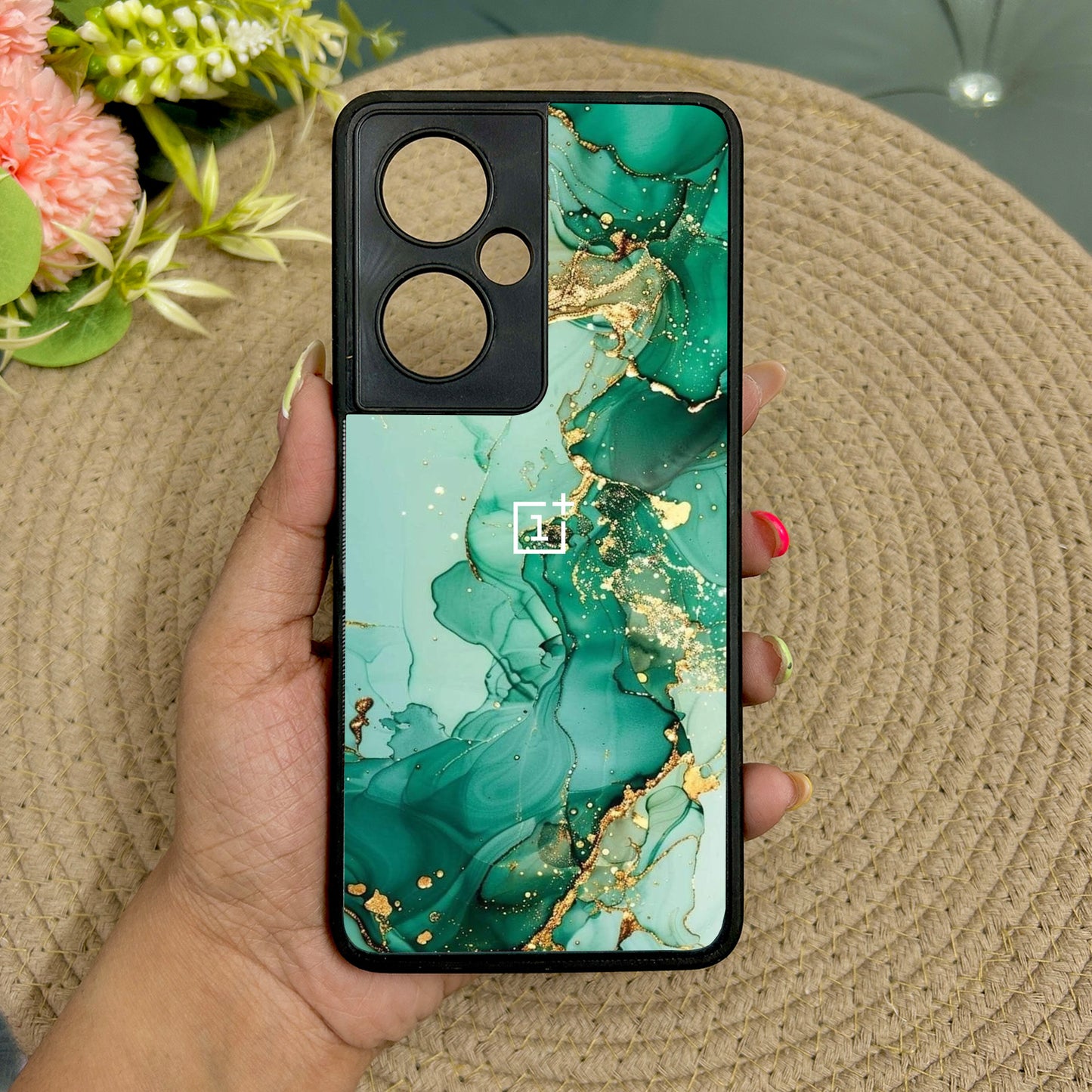 Jade Swirl Metal Back Case for Oneplus Nord CE 3 Lite (5G)