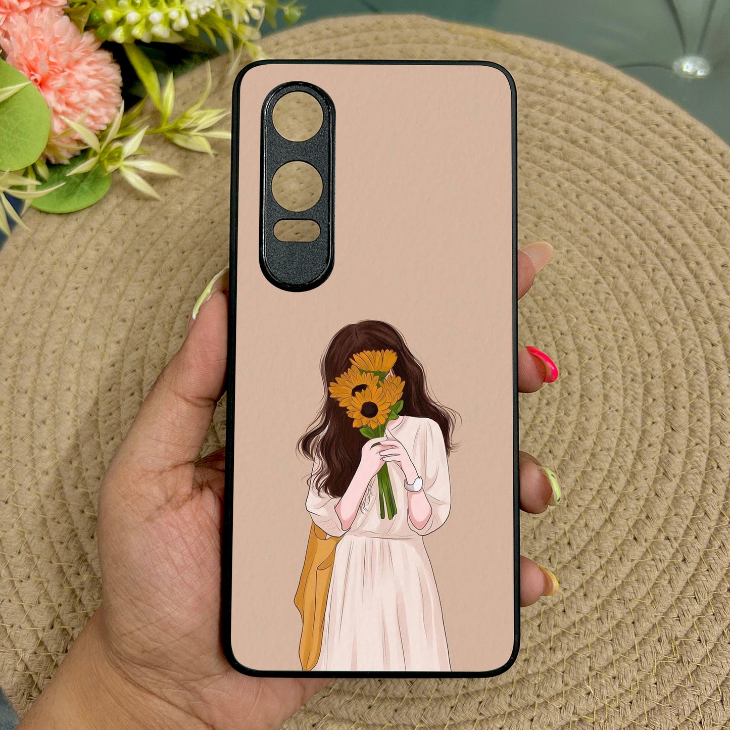 Sunflower Serenity Metal Back Case for Oneplus Nord CE 4 Lite (5G)