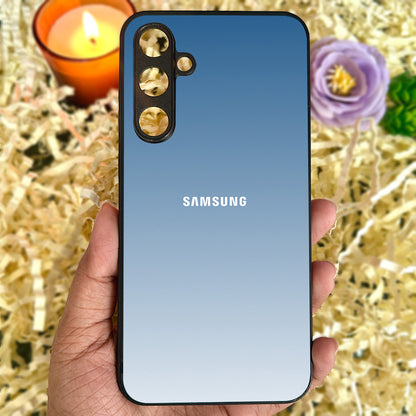 Icy Blue Glossy Metal Back Case for Samsung Galaxy S23fe 5G