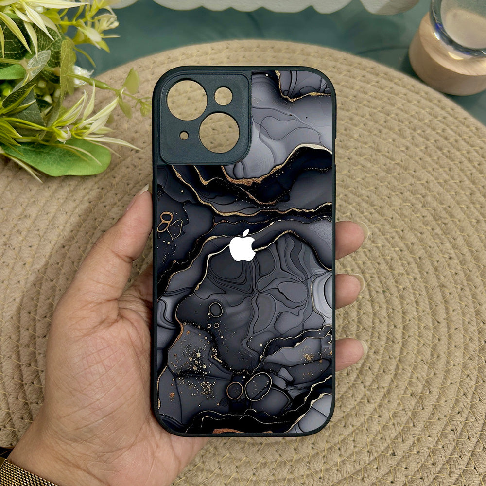 Dark Luxe Metal Back Case for Apple Iphone 15