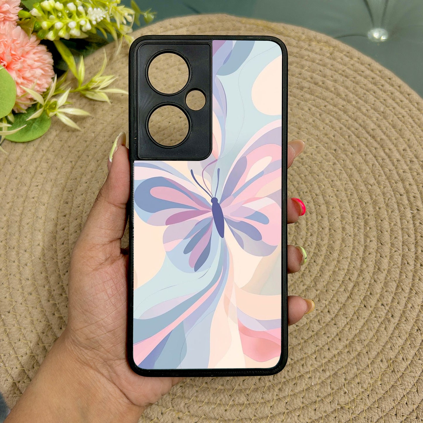 Artistic Butterfly Metal Back Case for Oneplus Nord CE 3 Lite (5G)