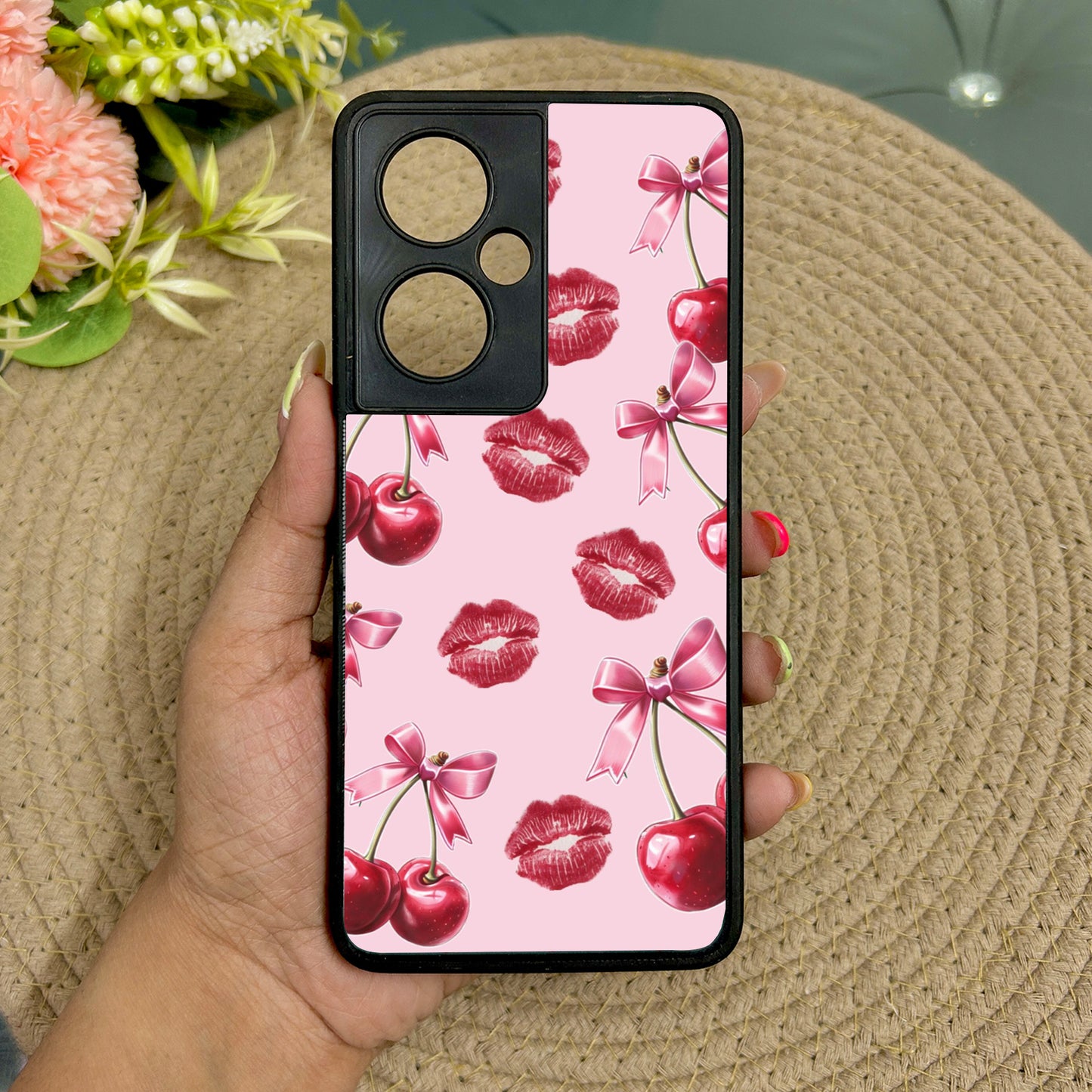 Cherry Lips Metal Back Case for Oneplus Nord CE 3 Lite (5G)