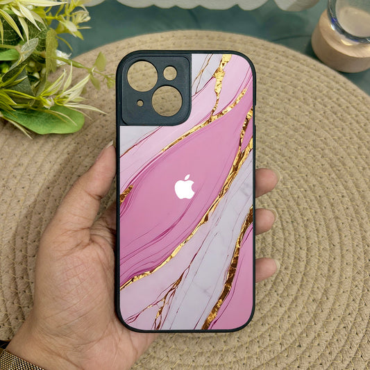 Soft Blush Metal Back Case for Apple Iphone 15