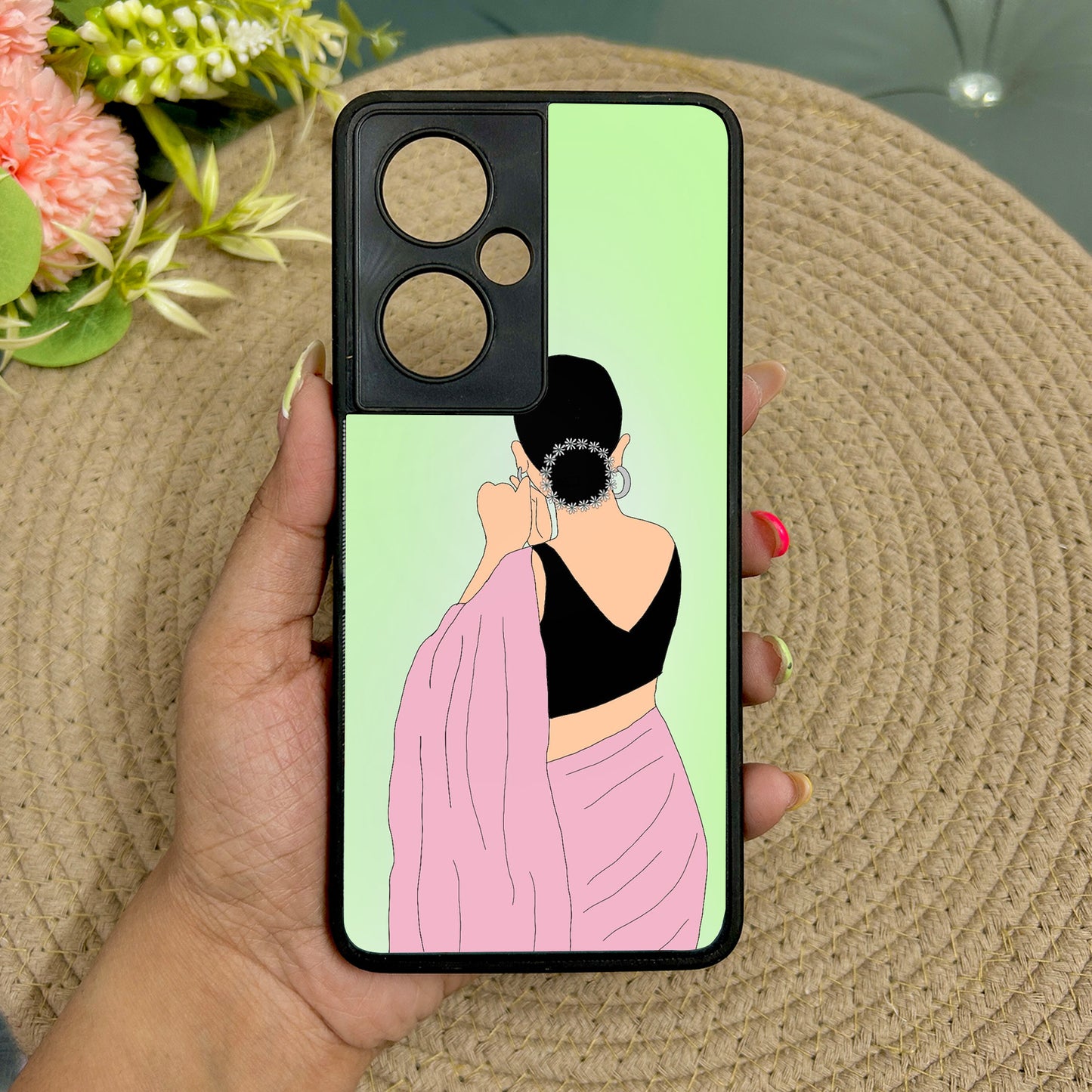 Saree Chic Metal Back Case for Oneplus Nord CE 3 Lite (5G)