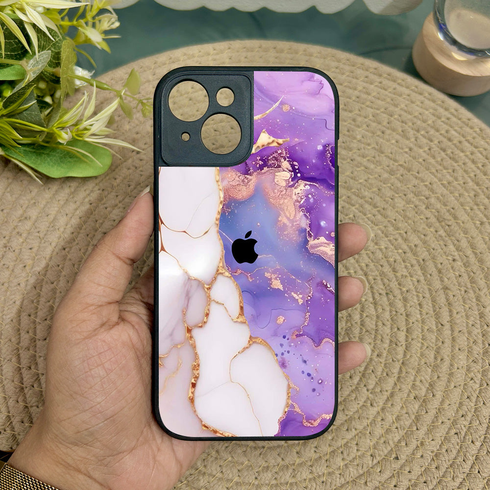 Sapphire Luxe Metal Back Case for Apple Iphone 15