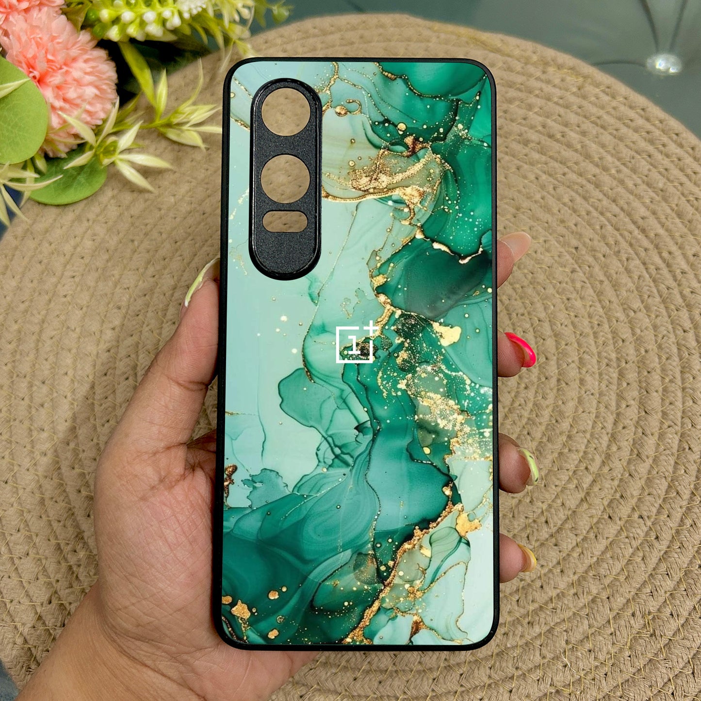 Jade Swirl Metal Back Case for Oneplus Nord CE 4 Lite (5G)