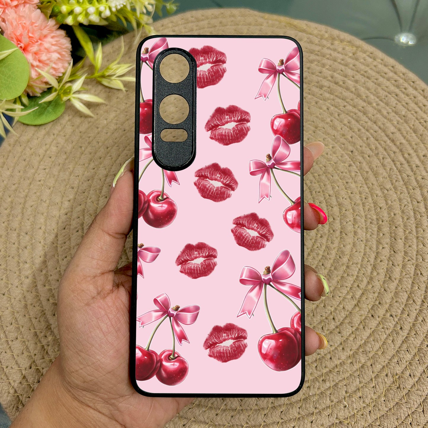 Cherry Lips Metal Back Case for Oneplus Nord CE 4 Lite (5G)