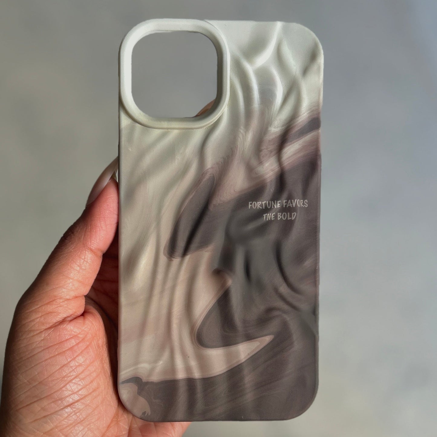 'Fortune Favors The Bold' Quoted Silicone Case for Apple iPhone