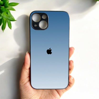 Icy Blue Glossy Metal Back Case for Apple Iphone 14 Plus