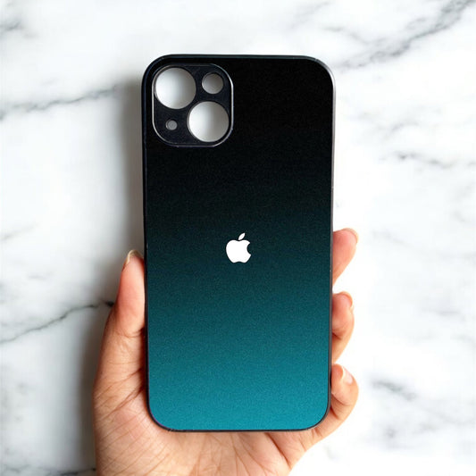 Midnight Teal Glossy Metal Back Case for Apple iPhone