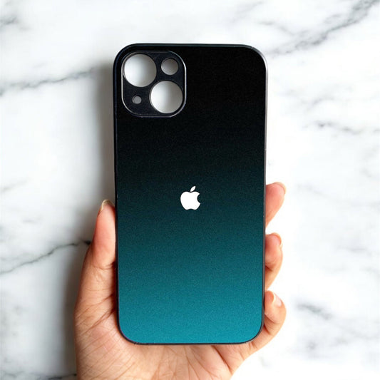 Midnight Teal Glossy Metal Back Case for Apple Iphone 14