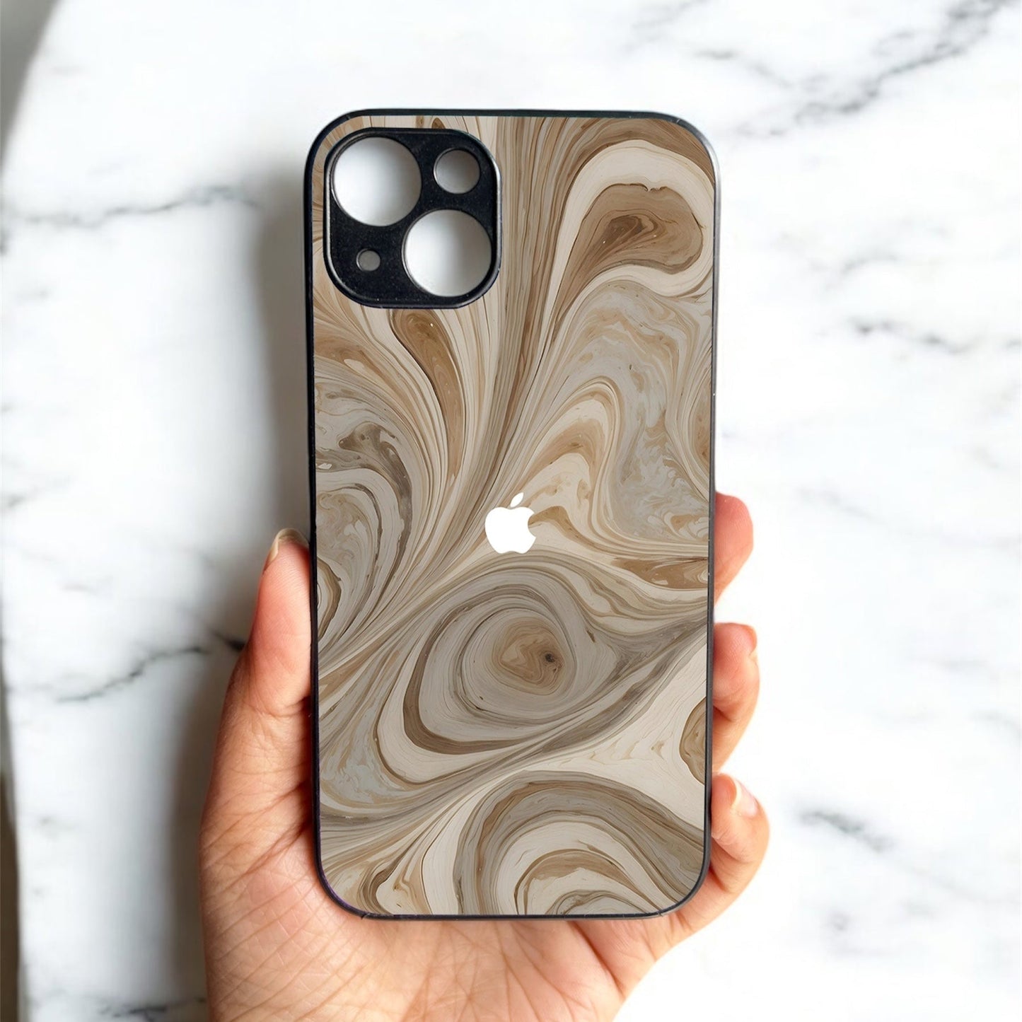 SandStorm Glossy Metal Back Case for Apple Iphone 15 Plus