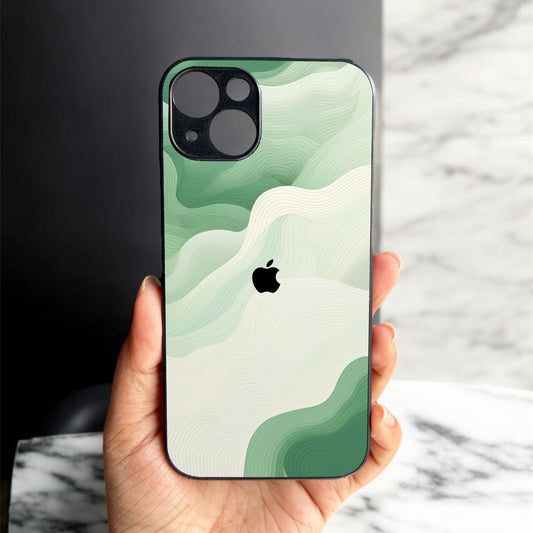 Mint Mist Glossy Metal Back Case for Apple Iphone 15 Plus