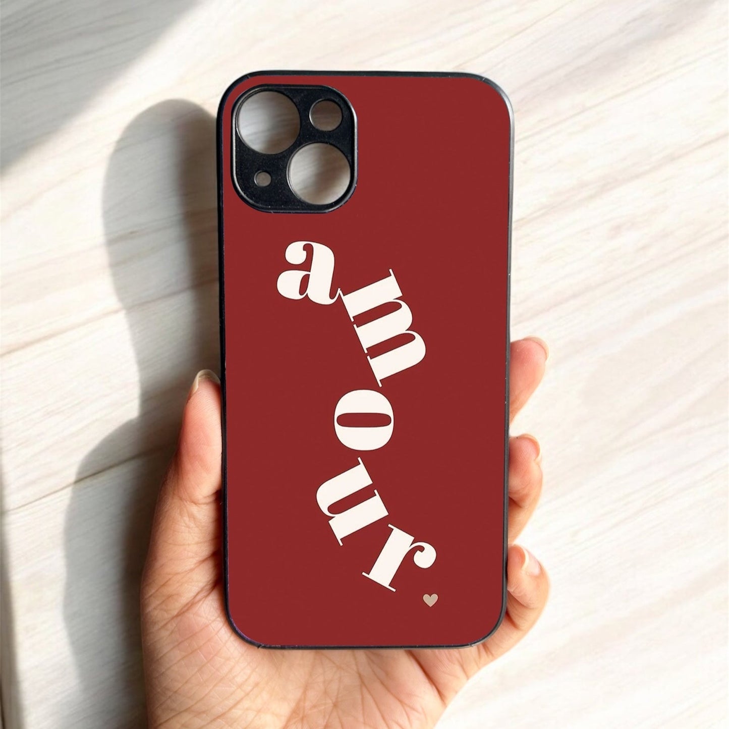 Amour' Glossy Metal Back Case for Apple Iphone 13