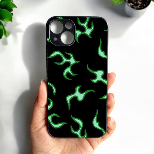 Neon Fire Glossy Metal Back Case for Apple Iphone 14 Plus