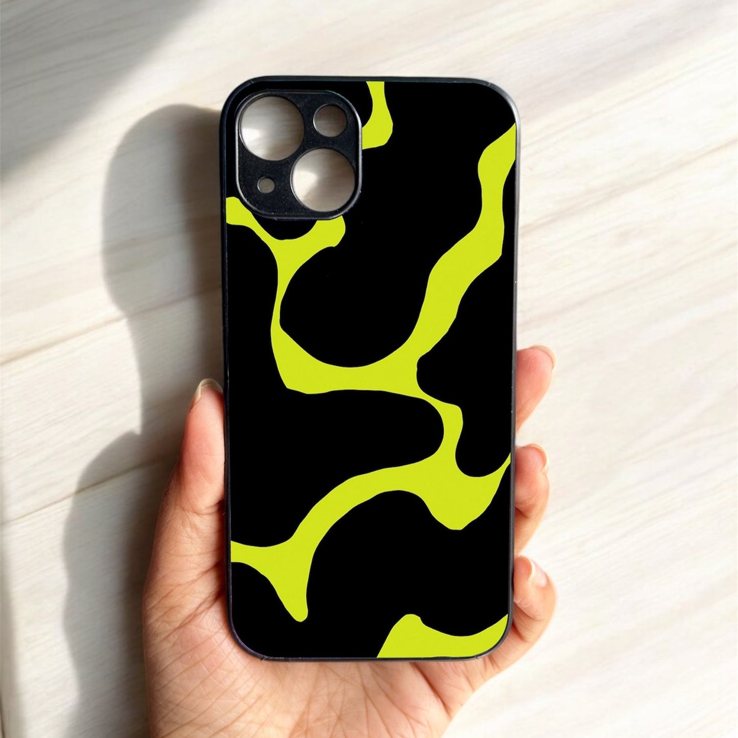 Lime Pulse Glossy Metal Back Case for Apple iPhone