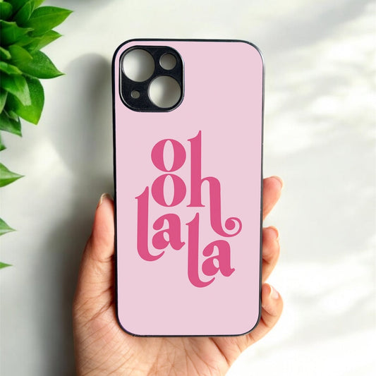 Ooh Lala' Glossy Metal Back Case for Apple Iphone 15 Plus