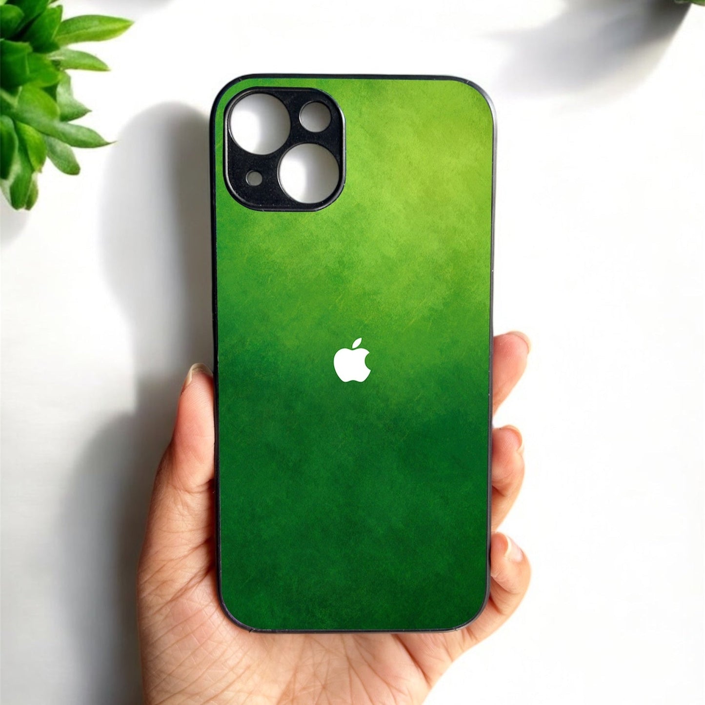 GreenAura Glossy Metal Back case for Apple Iphone 14