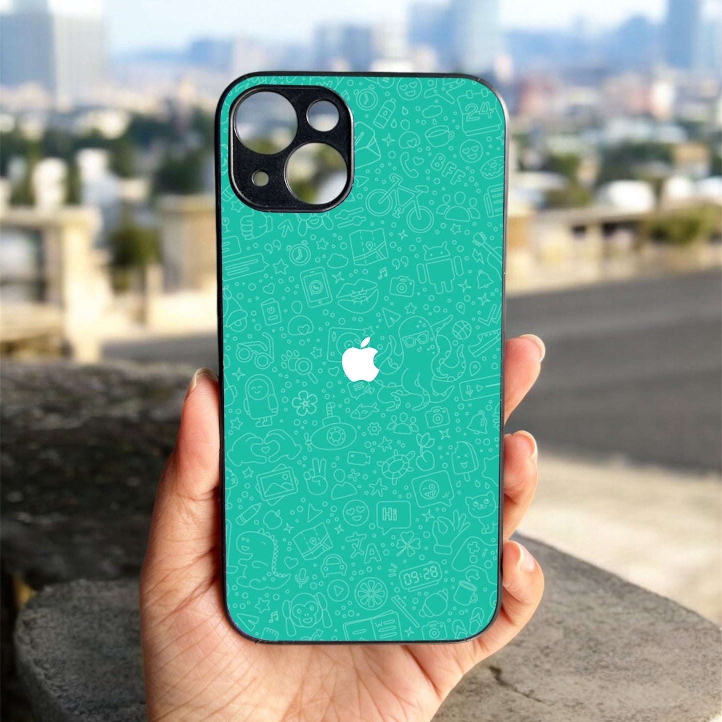 DoodlePop Glossy Metal Back case for Apple Iphone 14