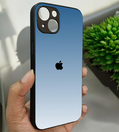 Icy Blue Glossy Metal Back Case for Apple Iphone 14 Plus