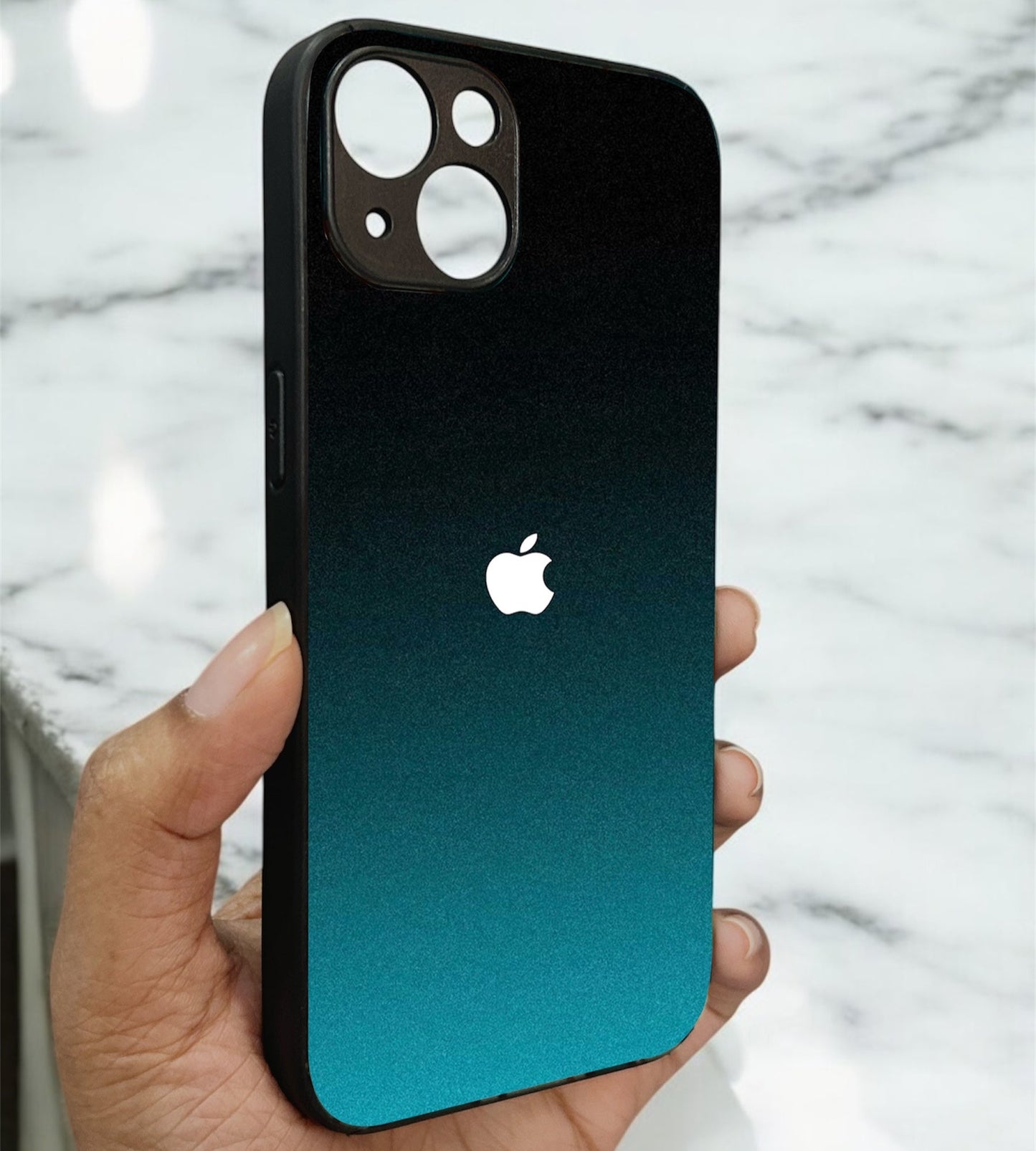 Midnight Teal Glossy Metal Back Case for Apple iPhone