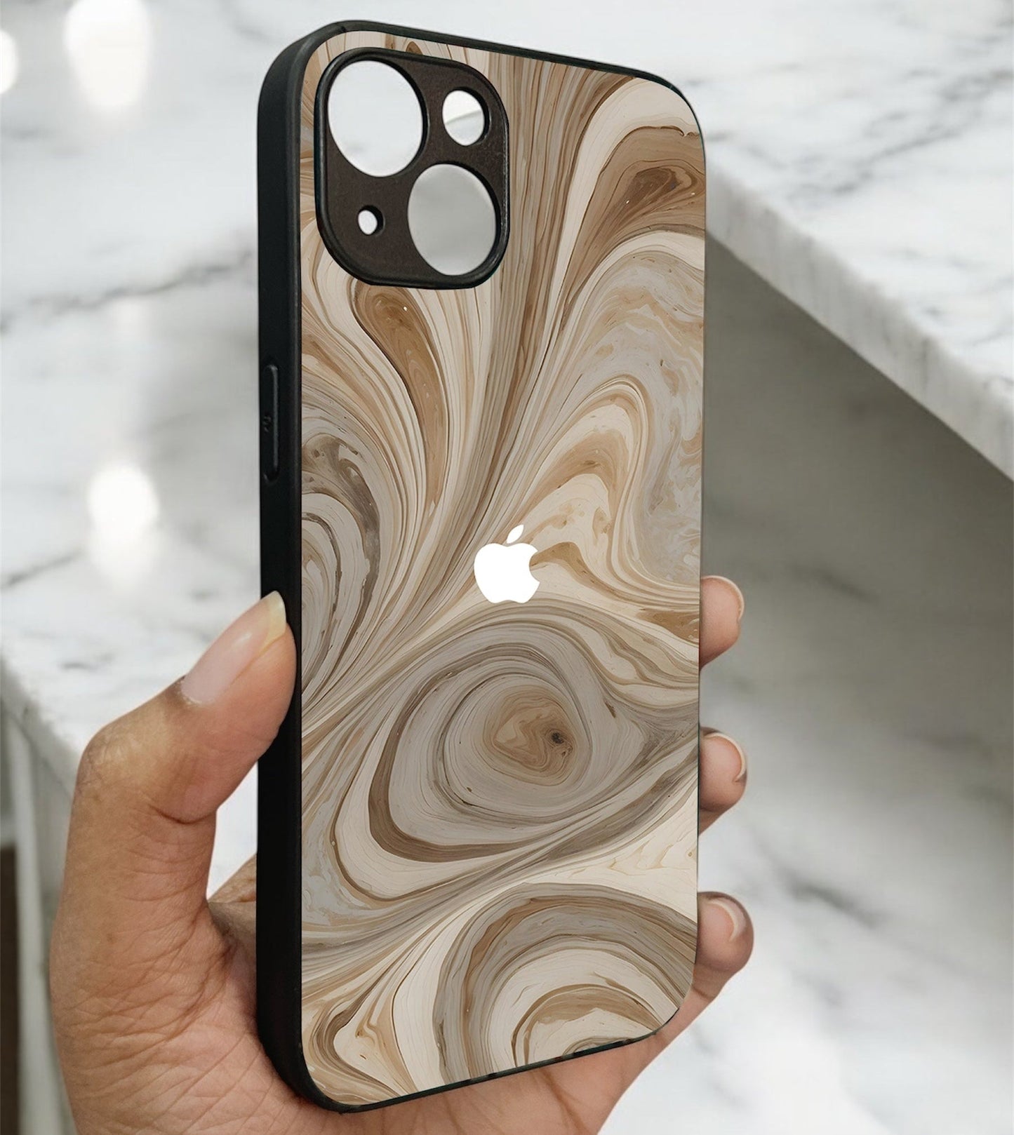 SandStorm Glossy Metal Back Case for Apple Iphone 15 Plus