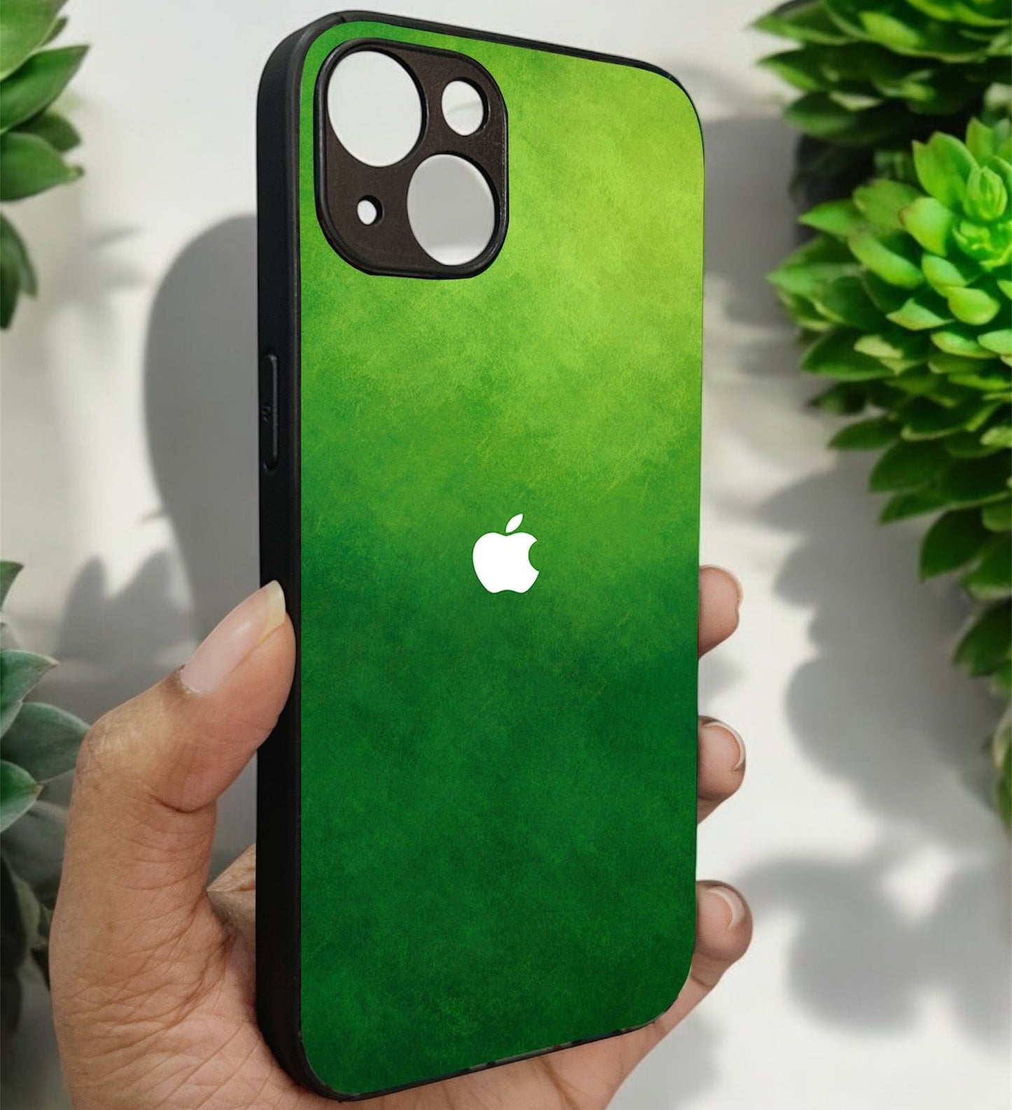 GreenAura Glossy Metal Back case for Apple Iphone 14
