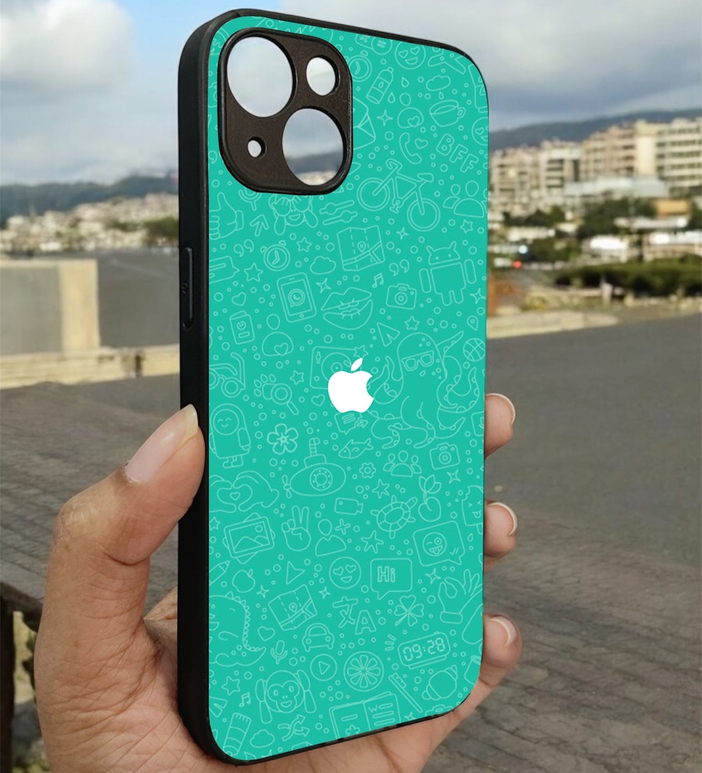 DoodlePop Glossy Metal Back case for Apple Iphone