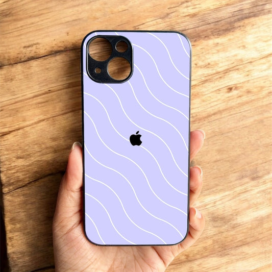 Lavender Curvio Metal Back Case for Apple Iphone 15