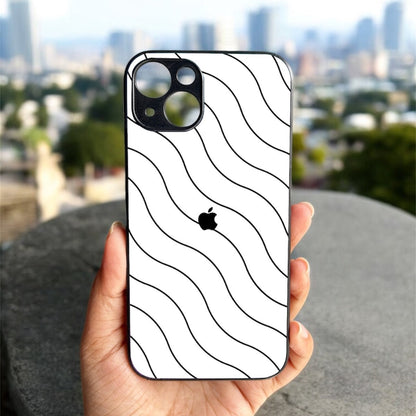 White Curvio Metal Back Case for Apple Iphone 14