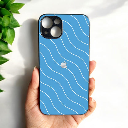 Blue Curvio Metal Back Case for Apple iPhone