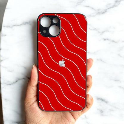 Red Curvio Metal Back Case for Apple iPhone
