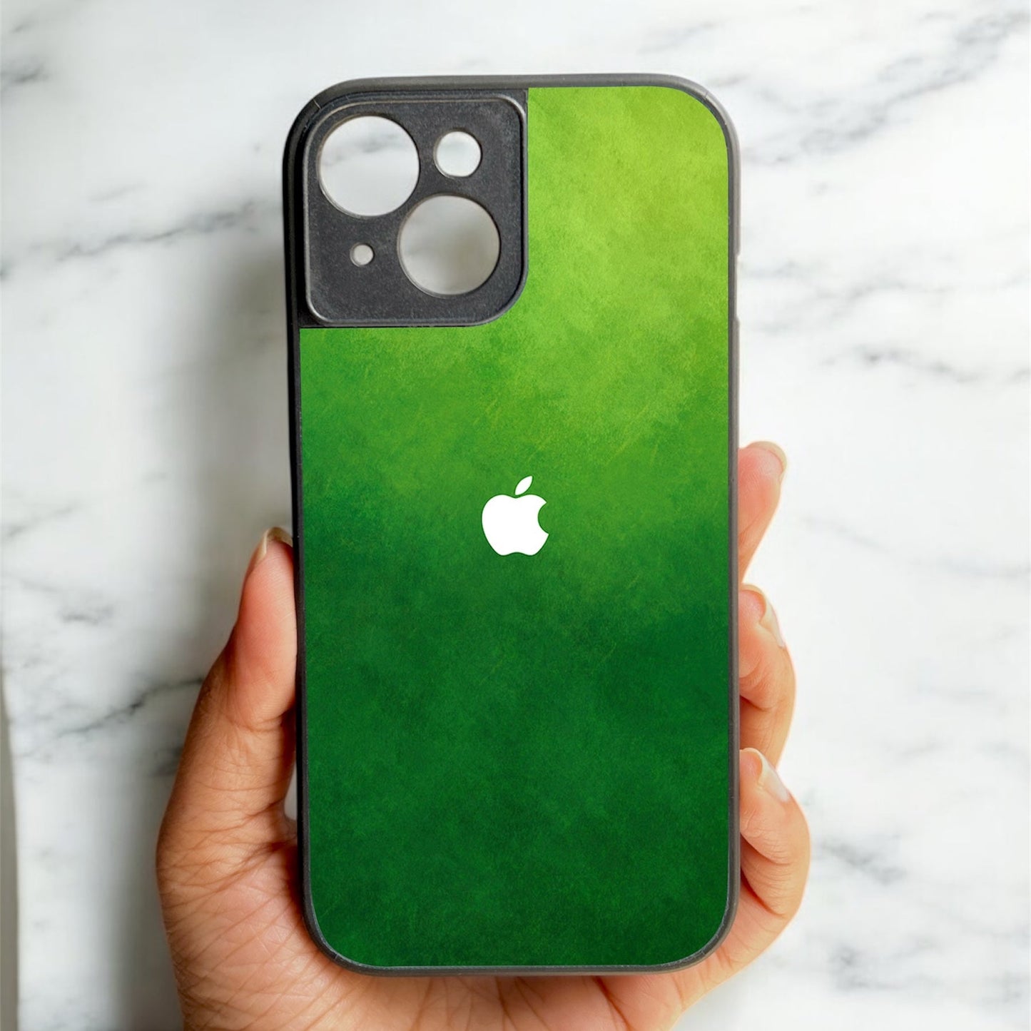 GreenAura Glossy Metal Back case for Apple Iphone 15