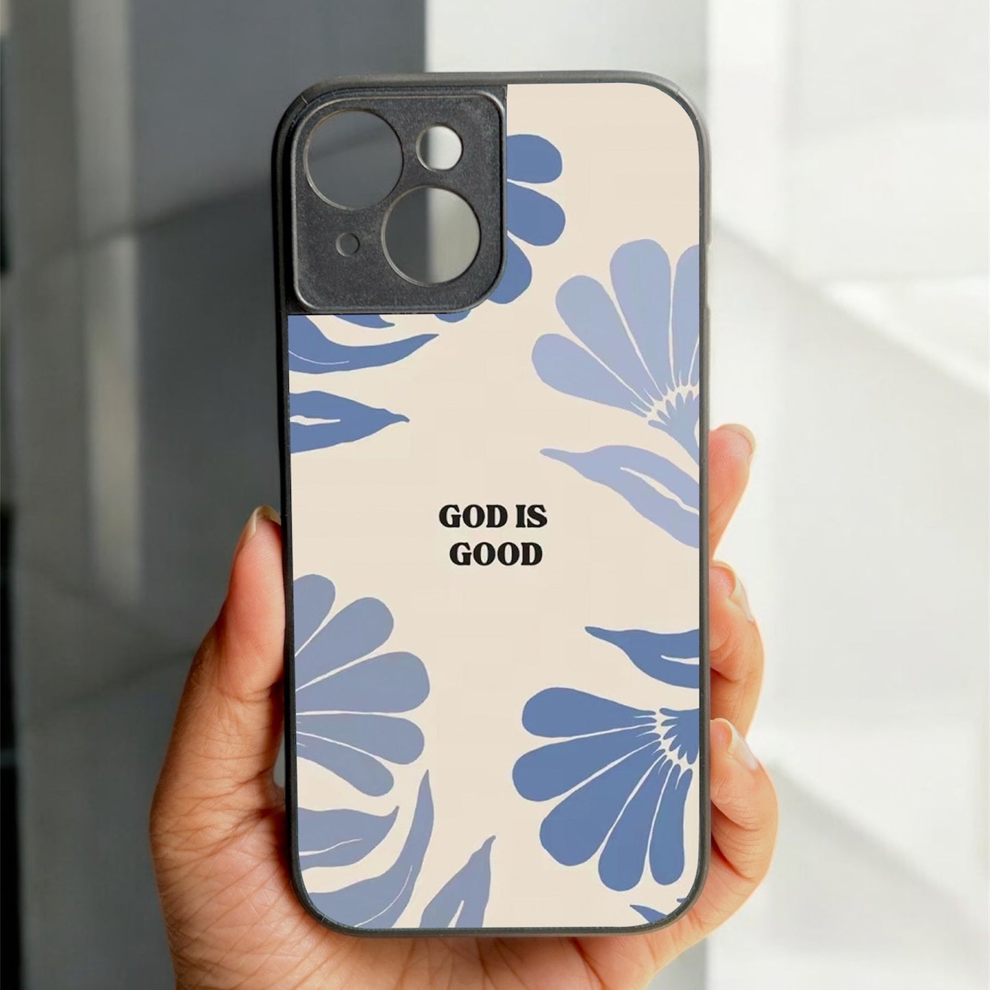 God Is Good' Glossy Metal Back Case for Apple Iphone 15