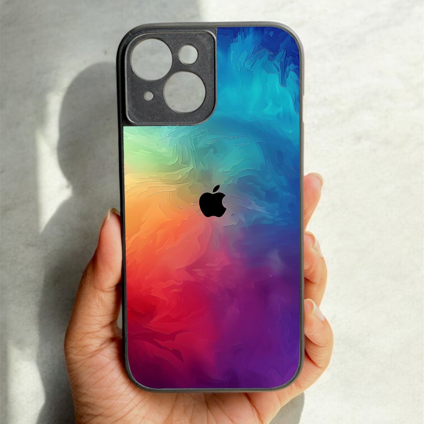 ColorFusion Glossy Metal Back Case for Apple Iphone 15