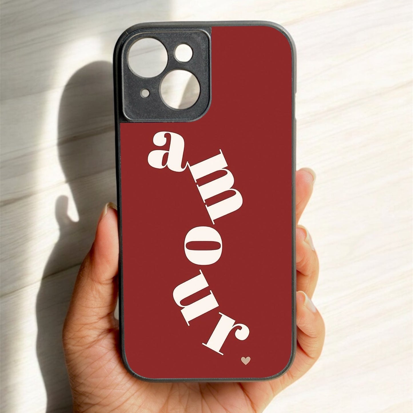 Amour' Glossy Metal Back Case for Apple Iphone 15