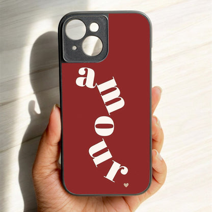 Amour' Glossy Metal Back Case for Apple Iphone 15