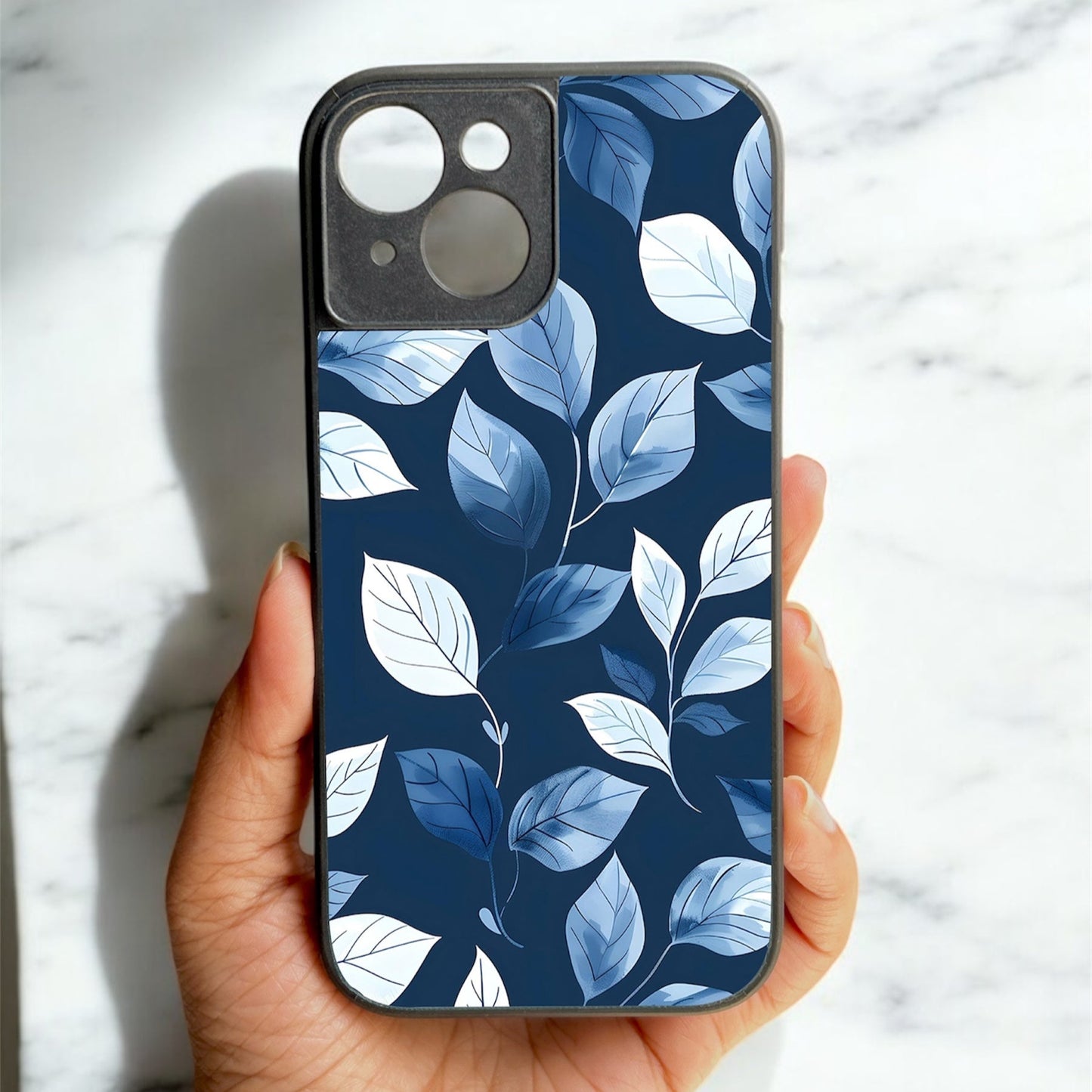 Lush Leaves Glossy Metal Back Case for Apple Iphone 15