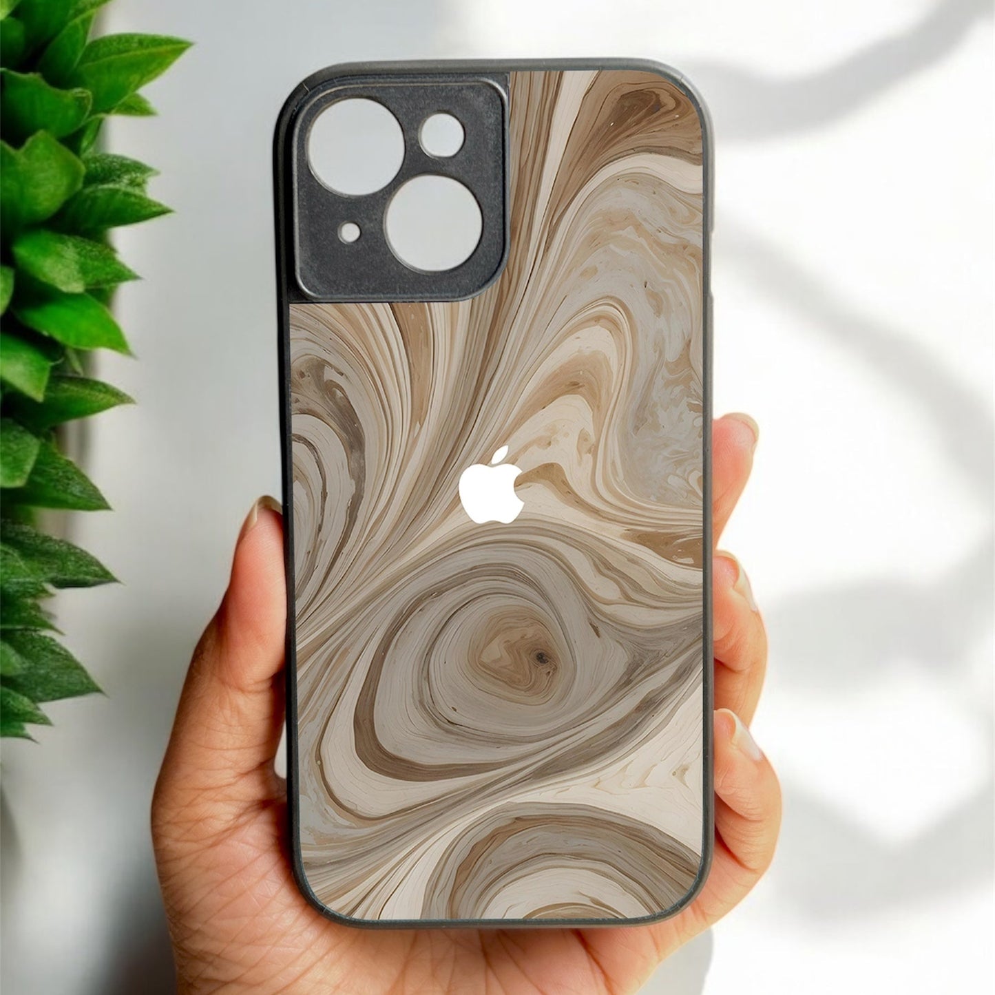 SandStorm Glossy Metal Back Case for Apple Iphone 15