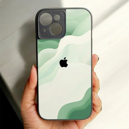 Mint Mist Glossy Metal Back Case for Apple Iphone 15