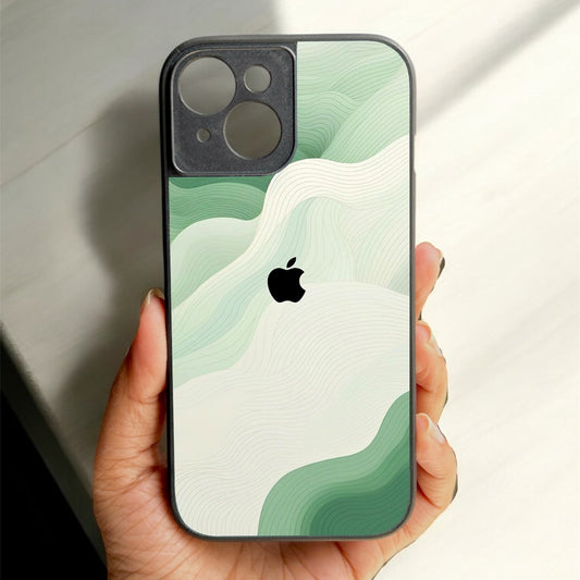 Mint Mist Glossy Metal Back Case for Apple Iphone 15