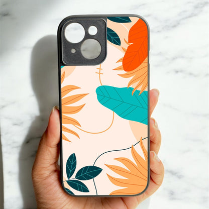 Leafy Vibe Glossy Metal Back Case for Apple Iphone 15