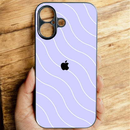 Lavender Curvio Metal Back Case for Apple Iphone 16