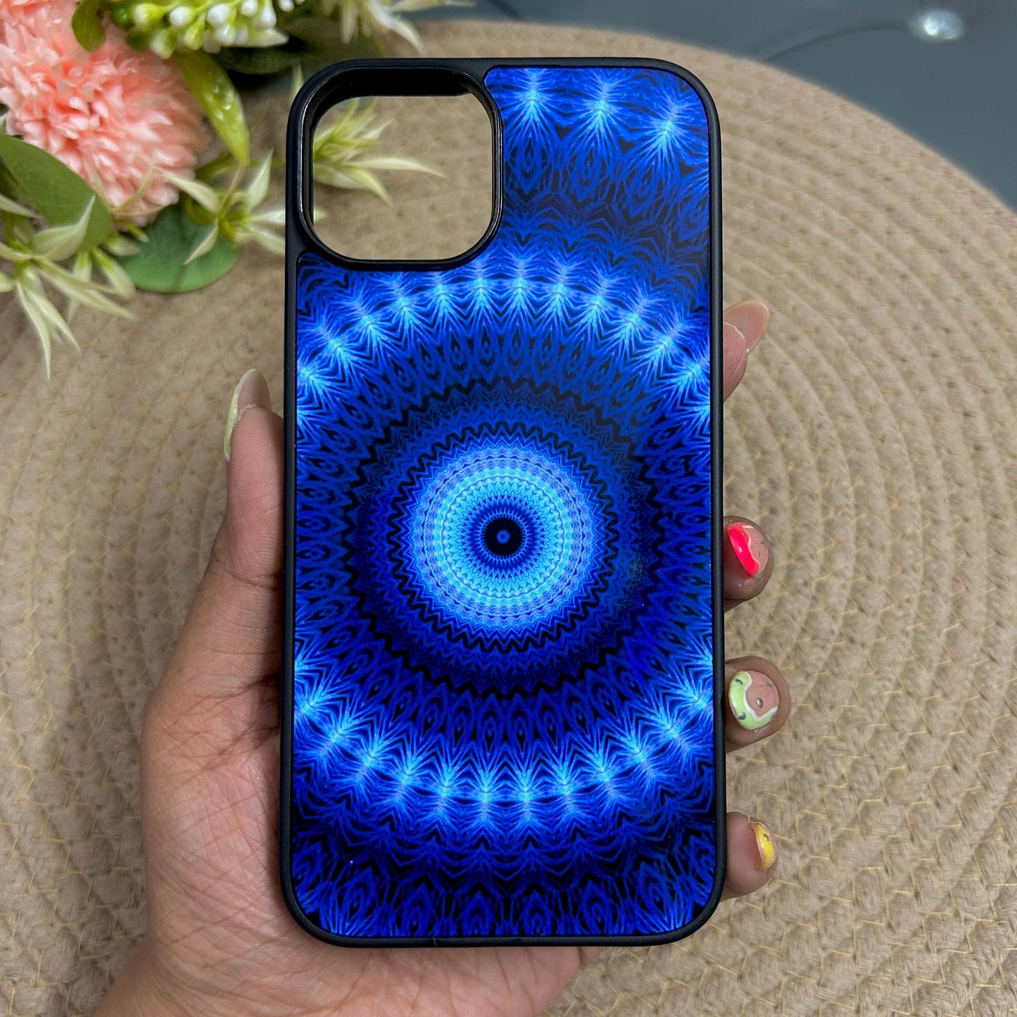 Amulet Mandala Glossy Metal Back Case for Apple Iphone 14 Plus