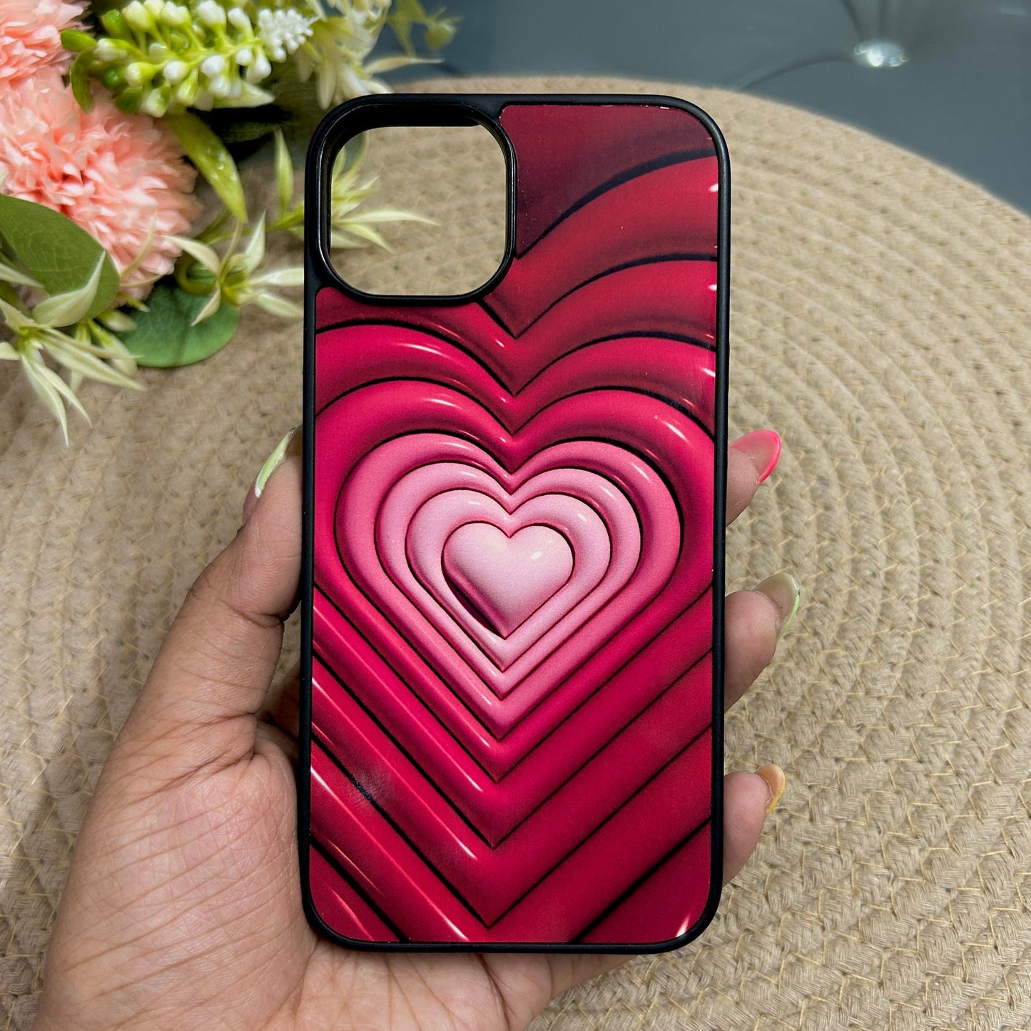 Inflated Hearts Glossy Metal Back Case for Apple Iphone 14 Plus