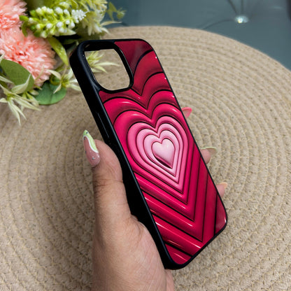 Inflated Hearts Glossy Metal Back Case for Apple Iphone 15 Plus
