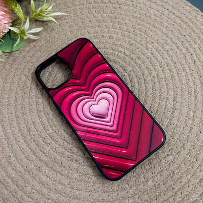 Inflated Hearts Glossy Metal Back Case for Apple Iphone 14