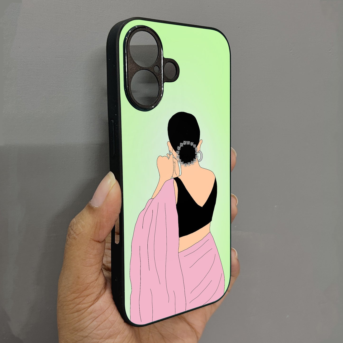 Saree Chic Metal Back Case for Apple Iphone 16