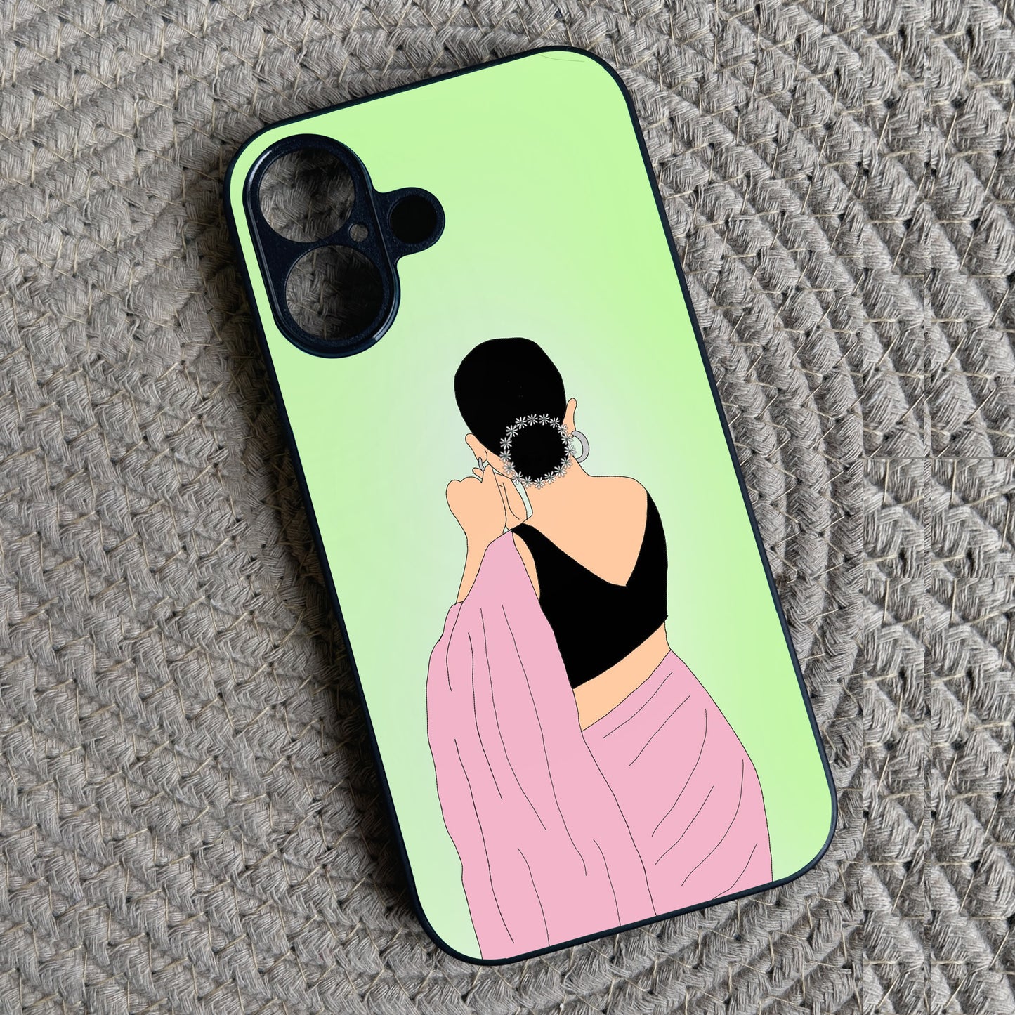 Saree Chic Metal Back Case for Apple Iphone 16